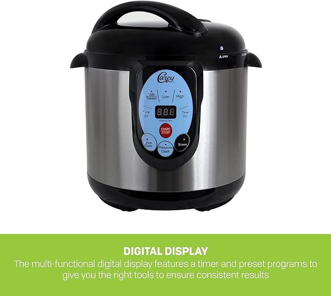 CAREY DPC-9SS Smart Electric Pressure Cooker and Canner, Stainless Steel, 9.5 Qt
