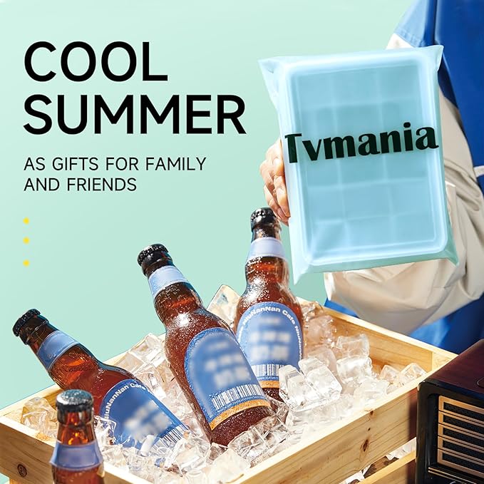 Ice Cube Trays Set of 2, Easy Release 15 Flexible Silicone Ice Cube Molds with Removable Lid Reusable Freezer Ice Trays Stackable for Whiskey, Baby Food, BPA Free (BAMBOO GREEN)