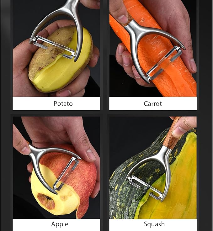 Heavy Duty Vegetable Peelers for Kitchen with 18/8 (304) Stainless Sharp Blade Real Solid Handle, Y Shaped Potato Peeler, Fruit Veggie Peelers for Apple Carrot Cucumber Tomato, Kitchen Gadgets