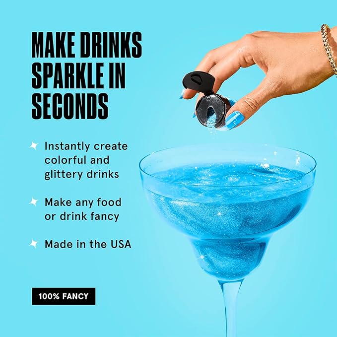 Fancy Sprinkles Aquamarine Blue Premium Edible Glitter, 100% Edible Glitter for Sparkling Food & Drinks No Taste or Texture (4gm)