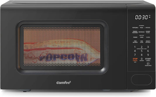 COMFEE CMO-C20M1WB Countertop Microwave Oven, 0.7 cu.ft Small Microwave with 11 power levels,Turntable Reset Function, Speedy Cooking, Weight/Time Defrost, Memory function, Children Lock, 700W