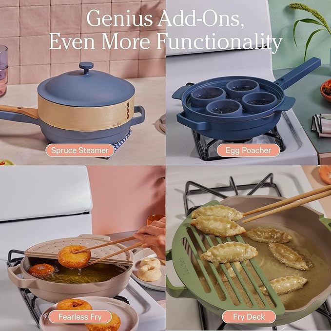 Our Place Always Pan 2.0-10.5” (2.6 Qt) Nonstick, Toxin-Free Ceramic Cookware | Patented 10-in-1 Aluminum Frying & Sauté Pan | Safe for Oven, Induction & All Cooktops up to 450°F | Blue Salt