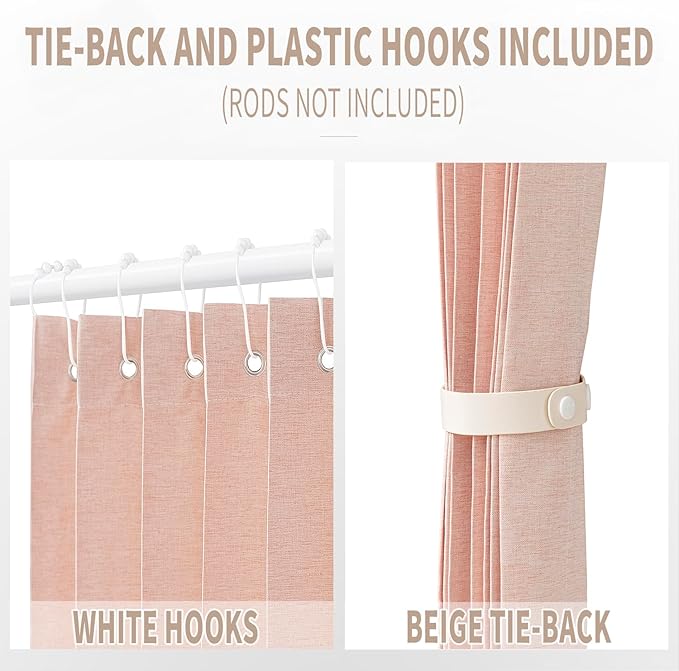 Vatge Doorway Curtains Accordion Pink Curtains for Girls' Room Door, Closet Doors Curtain, 80 Inch Long Privacy Curtains for Room Divider and Open Closet, 1 Panel with Tieback, W39 x L78, Pink