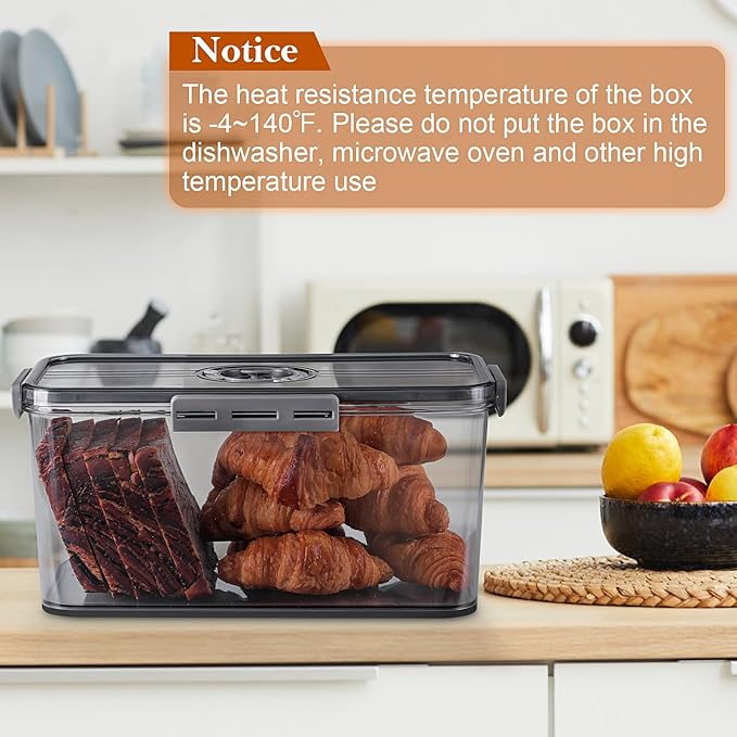 Bread Box for Homemade Bread Boxes for Kitchen Counter Airtight, Time Recording Bread Storage Container with Lid, Bread Containers Storage Airtight Loaf Bread Keeper, Dark Grey