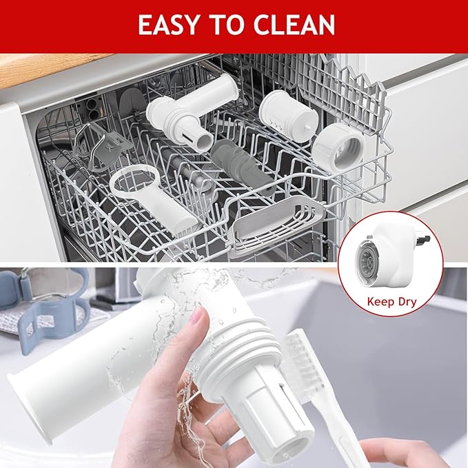 Pasta Maker Attachment for Kitchenaid Stand Mixer with 6 Different Shapes of Pasta Outlet, Durable Kitchenaid Accessories and Attachments, Dishwasher Safe