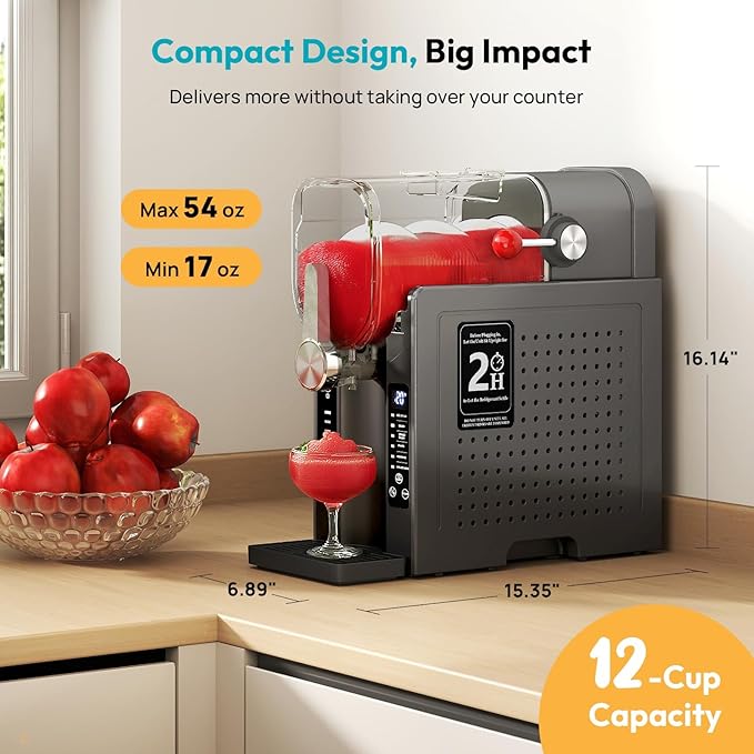 Slushie Machine for Home – 70oz Frozen Drink Maker with 6 Presets, No Ice Needed, 360° Mixing, One-Touch Self-Cleaning, Ice Cream & Smoothie Machine for Margaritas, Frappés, Cocktails & More