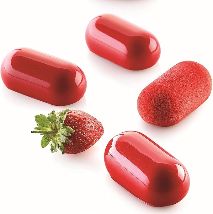 OCPO KITCHEN Pillow Silicone Mold for Baking Mousse Cake, 3D Silicone Baking Molds for Baking Cakes French Dessert Pastry Chocolate Cake Decoration Mold, 3D Pillow Shape (8-Cavity)