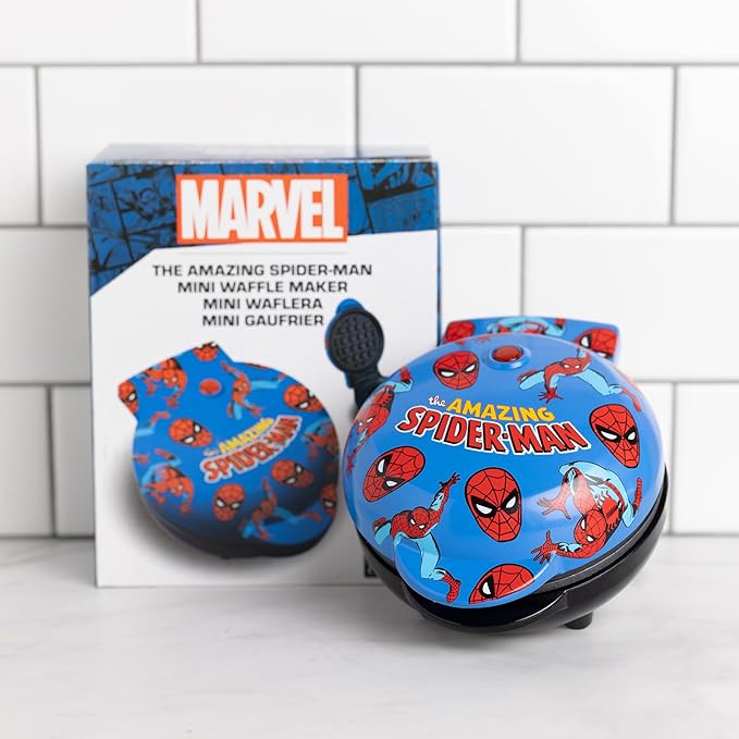 Uncanny Brands Spider-Man Mini Waffle Maker - Cook With Your Favorite Webhead