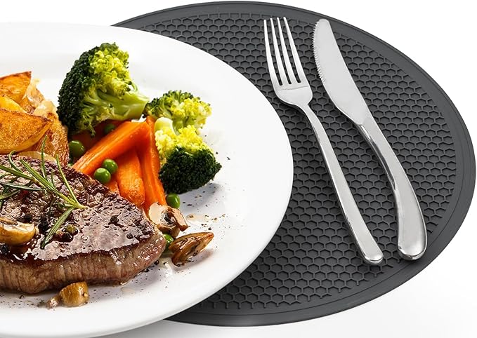 2 in 1,WENWELL Microwave Splatter Cover for Food & Mat, Vented Collapsible Kitchen dish bowl Plate lid Can be Hung, Easy to Shake Hands,Drainer Basket,BPA-Free Silicone & Plastic