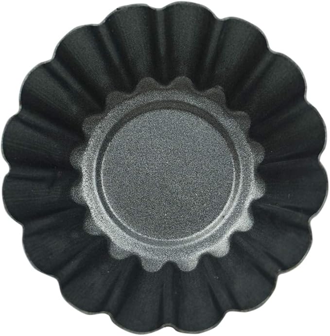 12 Pack Egg Tart Pan, Non-stick Carbon Steel Tartlet Tins, Mini Pie Mould, Muffin Cupcake Pudding Baking Cup Maker - for Pies, Chinese Egg Tart, Cakes (Big Size 3"x 0.9")