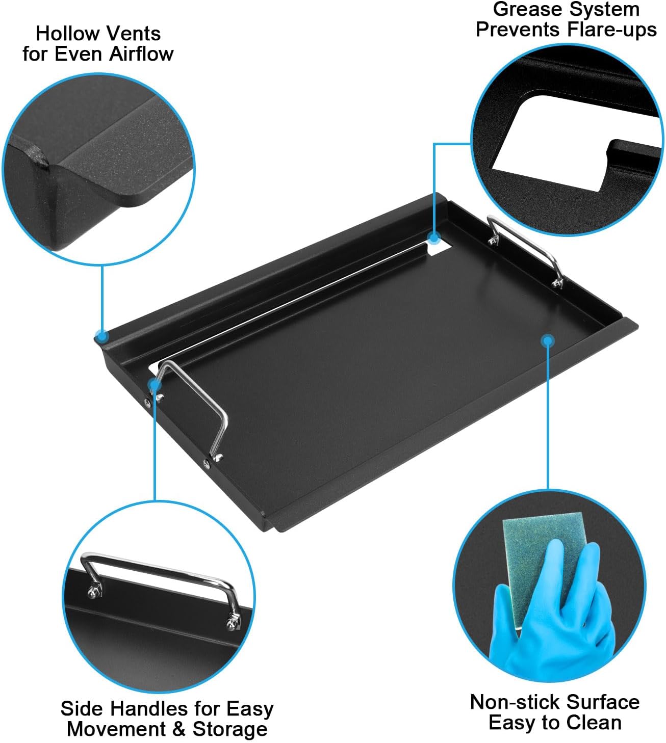 Full Size Griddle for Charbroil Performance 5-Burner, Flat Top Griddle for Charbroil Grill 463448021 463449021 463450022 463451022 463455021 463458021, Replacement Parts for G426-0004-W1 G426-0005-W1