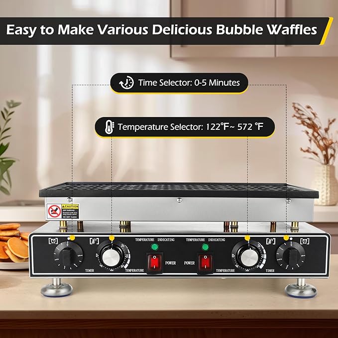 Dyna-Living Commercial Mini Pancake Maker 50PCS Dutch Pancake Maker 1600W Mini Pancakes Maker Machine, Restaurant Dorayaki Maker Stainless Steel Poffertjes Maker, Non-stick Coating