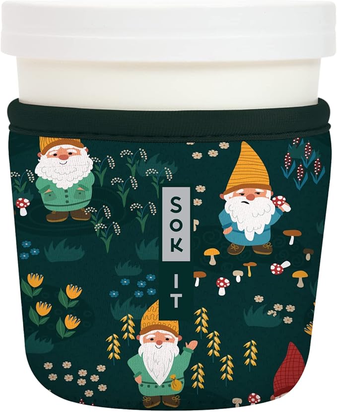 Sok It IceCreamSok Insulated Neoprene Cover (Rollin' with my Gnomies, Tapered Ice Cream Pints)