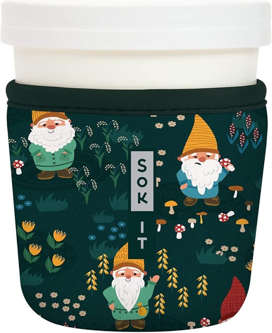 Sok It IceCreamSok Insulated Neoprene Cover (Rollin' with my Gnomies, Tapered Ice Cream Pints)