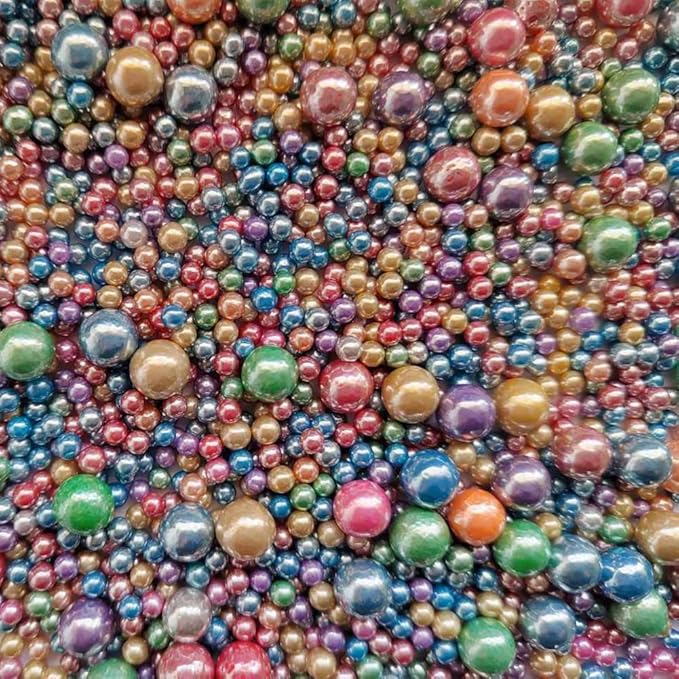 Edible Light Colorful Sugar Pearls Candy Sprinkles 120G/ 4.23Ounce Baking Cake Sprinkles Cupcake and Cake Topper Cookie Decorations Wedding Party Valentines Halloween Christmas Supplies