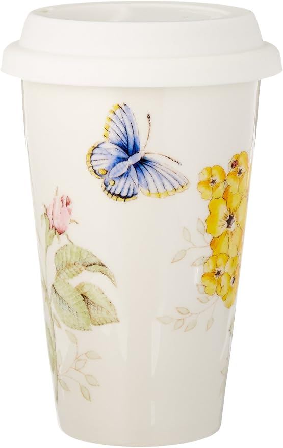 Lenox 837583 Butterfly Meadow Thermal Travel Mug, Multicolor, 1 Count (Pack of 1)