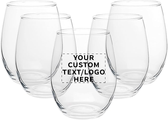 DISCOUNT PROMOS Stemless Wine Glasses by ARC Perfection 15 oz. Set of 10, Bulk Pack - Restaurant Glassware, Perfect for Red Wine, White Wine, Cocktails - Clear