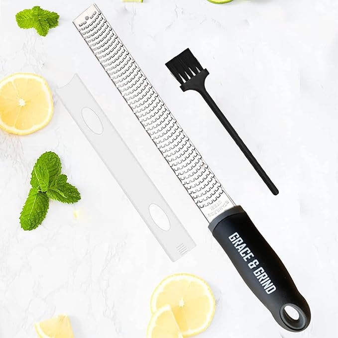 Premium Kitchen Lemon and Parmesan Cheese Zester - Versatile Spiralizer for Fruits, Vegetables, Garlic, and Citrus Finest Food Shredder and Peeler - Essential Zesting Tool for Culinary Enthusiasts
