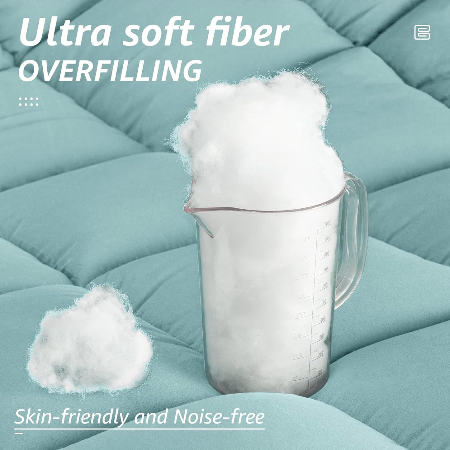 HYLEORY All Season Full Size Bed Comforter - Cooling Down Alternative Quilted Duvet Insert with Corner Tabs - Winter Warm - Machine Washable - Turquoise