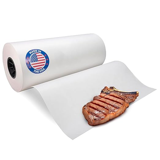 White Butcher Paper 24" x 12000" (1000 feet) - USA-Made Natural Butcher Paper Roll for Meat and Fish - Uncoated, Unwaxed & Food-Grade Material for Smoking, Grilling & Barbecue by IDL Packaging
