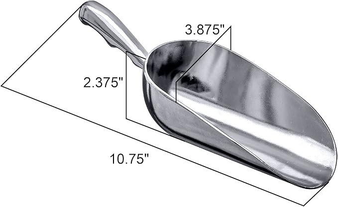 Amazing Abby - Elsa - 24-Ounce Aluminum Ice Scoops (Set of 2), Cast Aluminum Utility Scoops, Food-Grade, Good for Home and Commercial Use, NOT Dishwasher-Safe, Hand-Wash Recommended