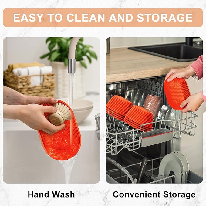 Silicone Banneton, Sourdough Bread Baskets (Set of 5, 6.5 Inch), Mini Oval Proofing Bowls, Bread Making Baking Supplies, Banneton proofing basket for Sourdough Baking