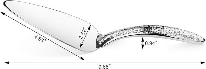 New Star Foodservice Mars Collection, Stainless Steel, 18/8 Hammered Hollow Handle Cake Server, 9.68-Inch