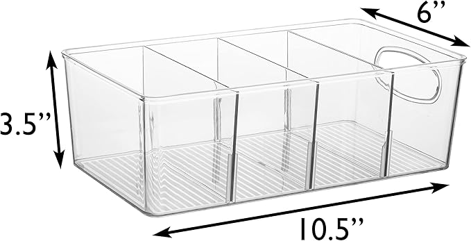 Pantry Organizers and Storage and Cabinet Organizer, 4 Pack - Kitchen Organizers and Storage, Great Fridge or Snack Organizer - Perfect in Refrigerator or Cupboard Shelf