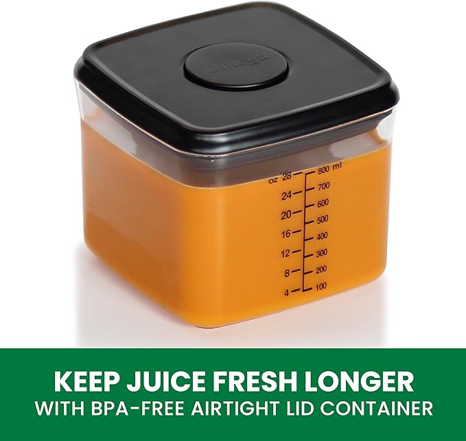 Omega Cold Press Juicer Machine, Vegetable and Fruit Juice Extractor and Nutrition System Makes Nut Milks Baby Food and Sorbets, Triple-Stage 80-RPM Slow Masticating Juicer, 200-Watts, Black