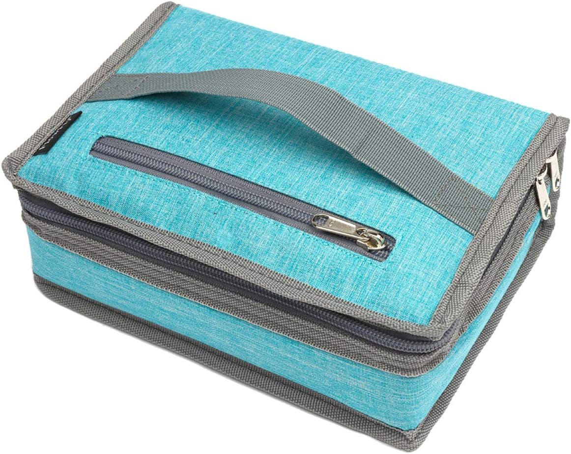 FlowFly Small Insulated Lunch box Portable Soft Bag Mini Cooler Thermal Meal Tote Kit with Handle for Work & School, Sea Blue