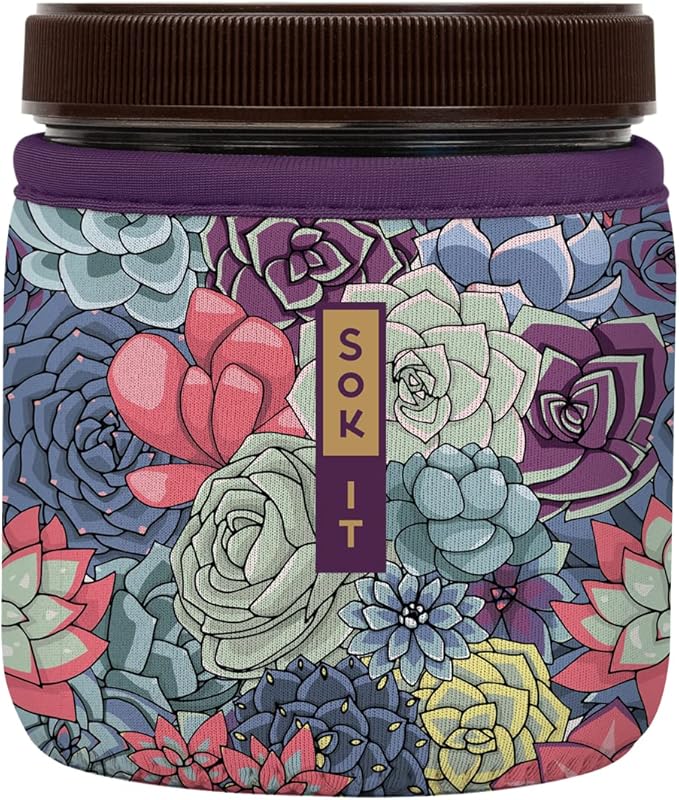 Sok It IceCreamSok Insulated Neoprene Cover (Succulents, Straight Ice Cream Pints)