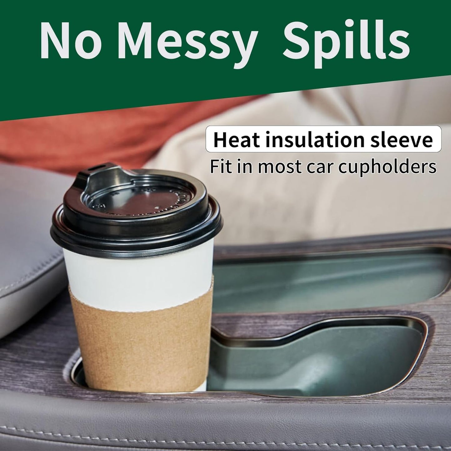 YEEHAW Disposable Coffee Cups with Lids 16 oz 50 Pack, Coffee cups with Lids and Sleeves, To Go Coffee Cups, Hot Paper Cups for Hot Beverages in Party, Family, Office, Upgraded