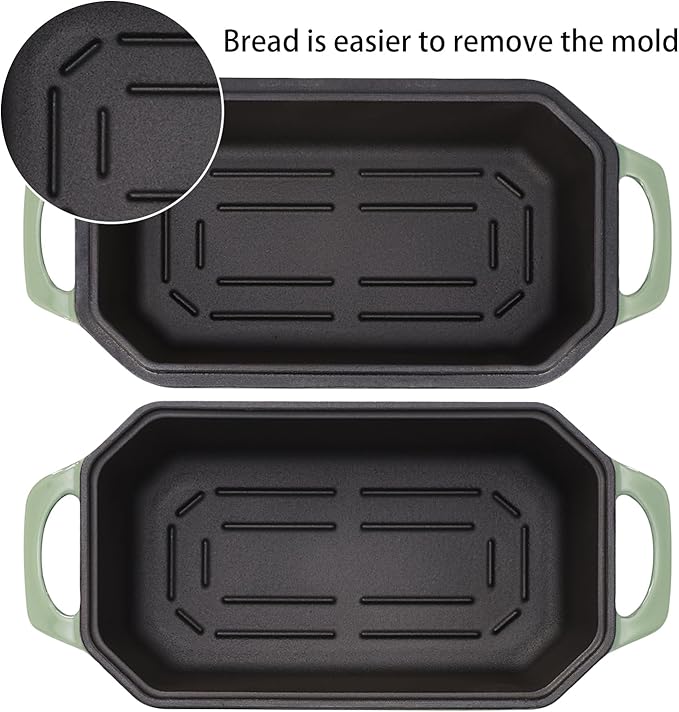 Bread Pan Cast Iron Loaf Pan with Lid 9x5 Inch Bread Loaf Pan for Baking Bread Enameled Cast Iron Sourdough Bread Pan