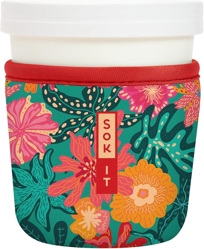 Sok It IceCreamSok Insulated Neoprene Cover (Tropic Like It's Hot, Tapered Ice Cream Pints)
