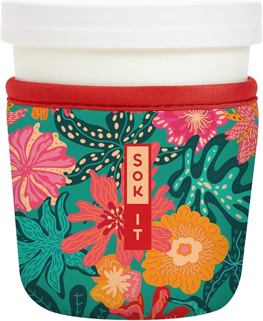 Sok It IceCreamSok Insulated Neoprene Cover (Tropic Like It's Hot, Tapered Ice Cream Pints)