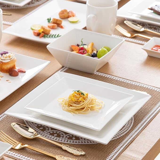 Porlien 12-inch White Porcelain Serving Platters for Party, Wedding and Entertaining, Rectangular Serving Plates Set of 3, Serving Tray for Dinner, Appetizers and Desserts