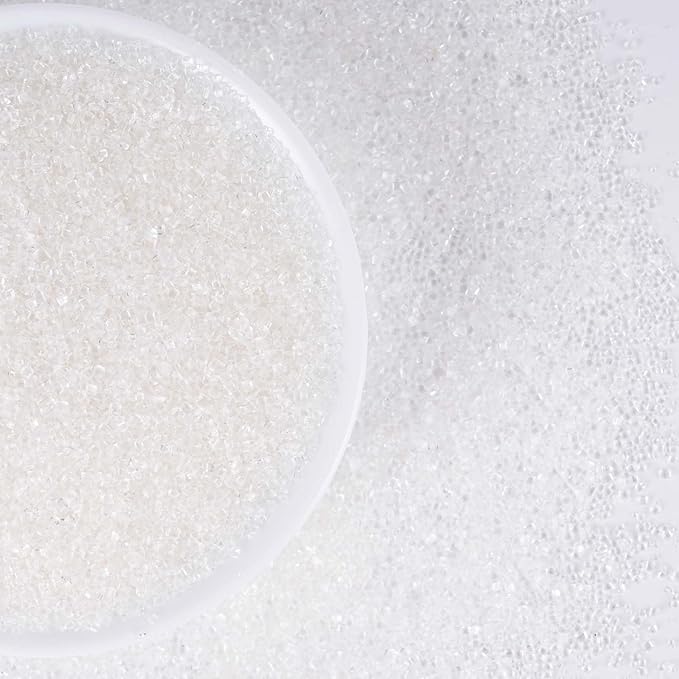 Kasvan White Sanding Sugar Sprinkles - Edible Sugar Crystals, Baking Cake Decorations, Ice Cream Toppings cupcake Decorating, Wedding Party Chirstmas Supplies, 85g/3.2oz (White)