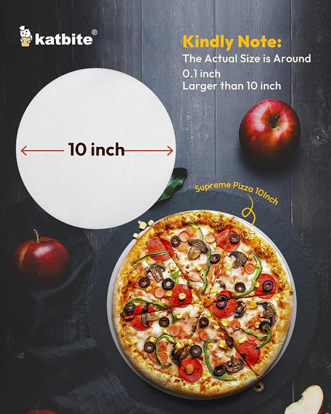 Katbite Heavy Duty Parchment Rounds 10 Inch, 200Pcs Round Parchment Paper Rounds, Use for Cake Baking, Air Fryer Liners, Separating Frozen Patty, Toaster Oven, Tortilla Press