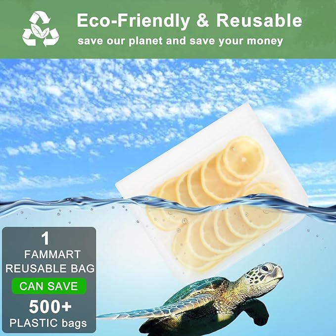 Clear Sandwich Bag/Snack Bag for Kids & Adults, Reusable Double Ziplock Cosmetic Bag Makeup Travel Bag for Women Girls, Leakproof, Washable, Food Safe, BPA Free (1-Pack, Clear)