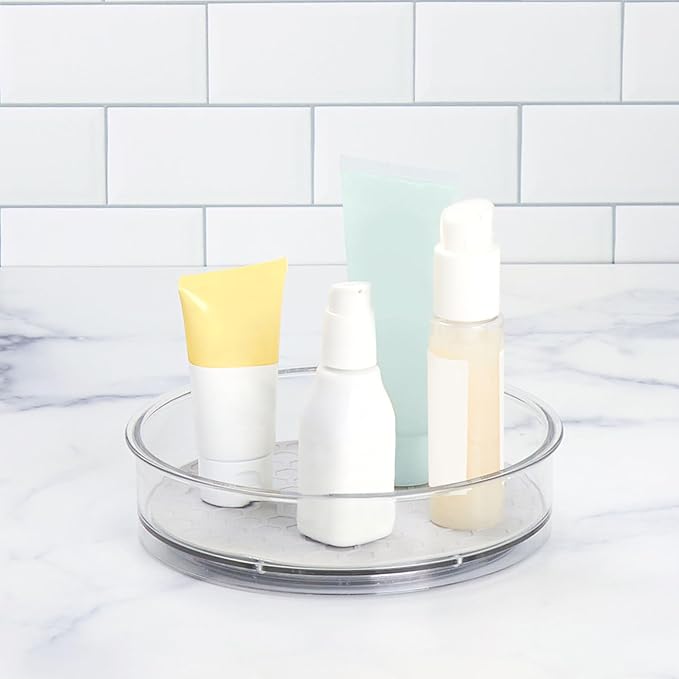 Spectrum Lazy Susan Organizer, Hexa Round Small (1-Pack) - Lazy Susan Turntable for Cabinet, Refrigerator, Pantry, Table, & Shelf - Rotating & Spinning Pantry Organization & Storage for Fridge