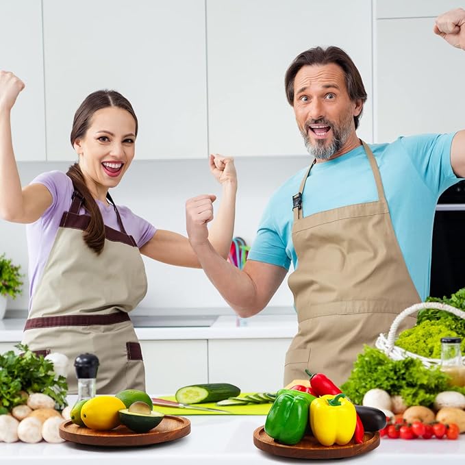 Mumufy 6 Pcs Lazy Susan Turntable Organizer Round Lazy Susan Turntable Tray for Kitchen Counter Pantry Table Organization Cabinet Bathroom(Acacia Wood,9 Inch)