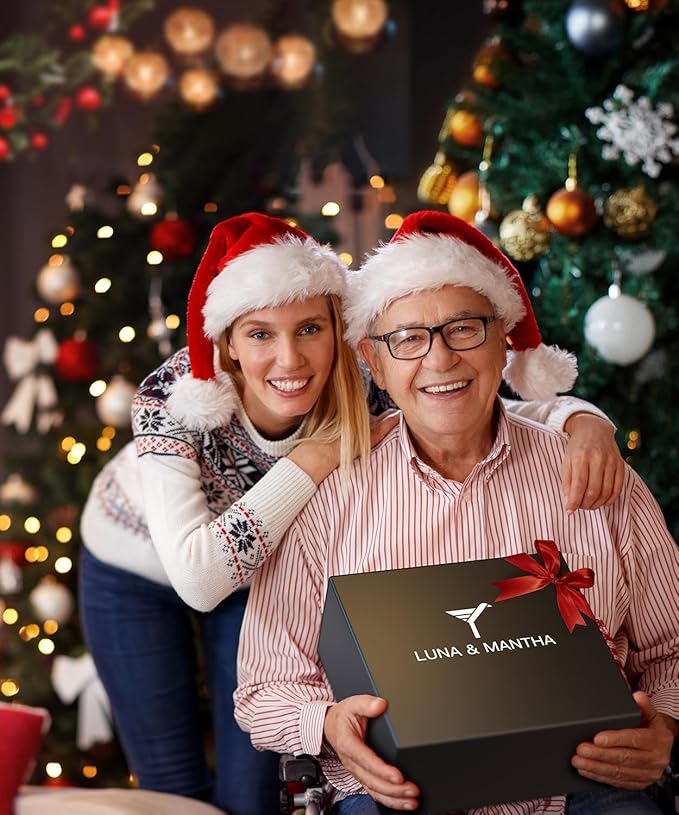 LUNA & MANTHA Wine Glasses Set of 4, 15 oz Hand Blown Crystal Red White Wine Glasses with Stem, Ideal Gift for Set, Toasting at Weddings or Birthdays