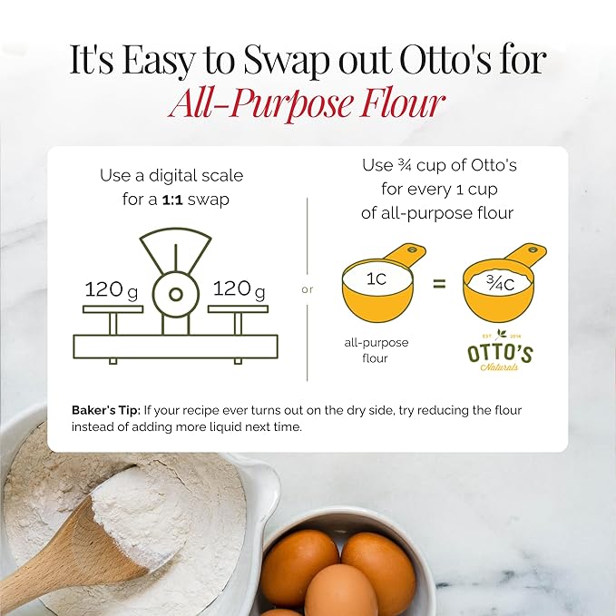 Otto's Naturals Multi-Purpose Cassava Flour, Non-GMO, Gluten-Free, Grain, Nut and Gum-Free, 1-to-1 Wheat Alternative, Paleo, AIP, 5 lb