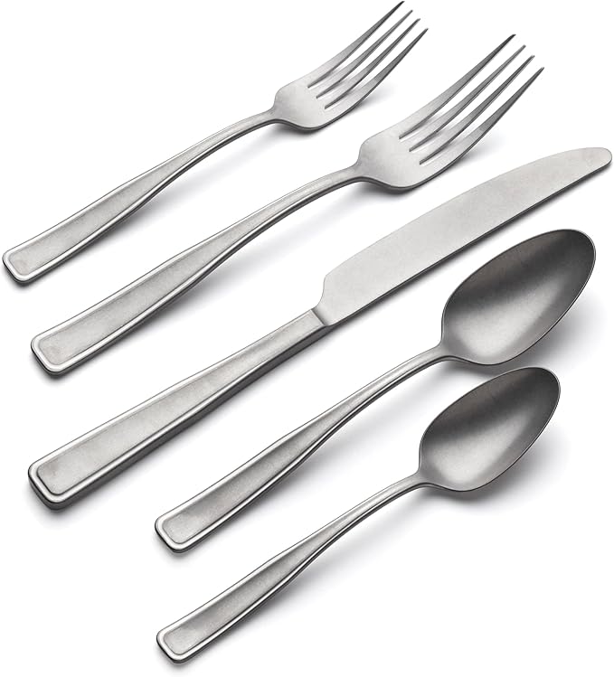 Oneida 896757 Reid Vintage Tumbled 20 Piece Flatware Set