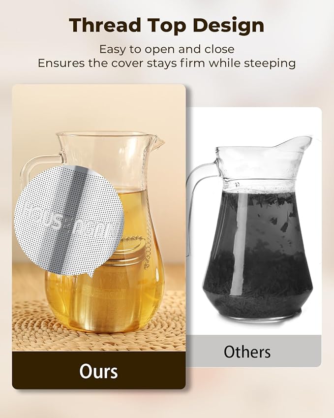 House Again Large Tea Infuser with Scoop, Extra Fine Mesh Tea Strainers for Loose Tea & Spice Infuser for Cooking, 304 Stainless Steel, Loose Leaf Tea Steeper for Brew Tea Spices & Seasonings