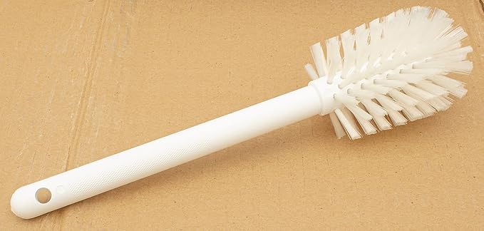 SPARTA Large Water Bottle Brush Ideal for Wide-Mouth Jars, Bottles and Tumblers, Dishwashing Tool with Handle for Home and Commercial Kitchens, Plastic, 12 Inches, White