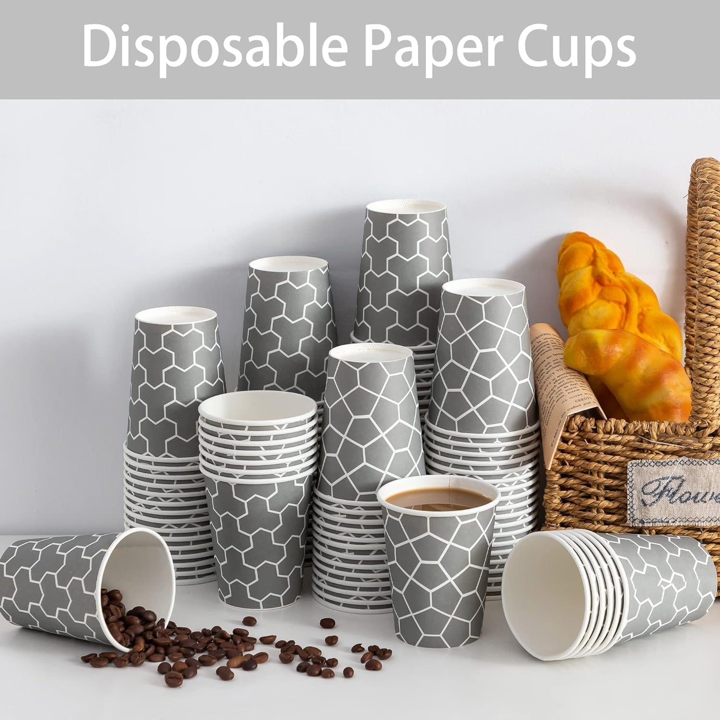 Coffee Cups 12 oz Paper Cups [1000 Count], Disposable Coffee Cups, 12 oz Hot/Cold Cups, Thickened Insulated Cup for Cafes, Office, Party, Home, Travel, and Events
