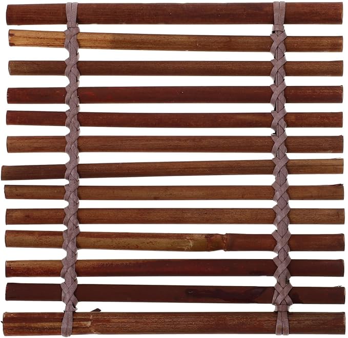 BESTOYARD 5.11-Inch Japanese Sashimi Bamboo Sheet- Decorative Platter Sushi Making Rolling Mats for Seafood Presentation Table Decor