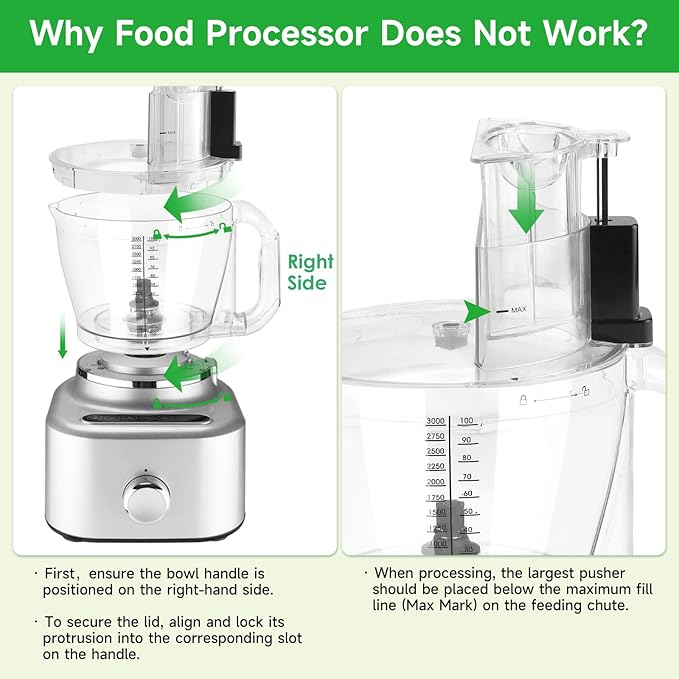 Homtone 16 Cup Food Processor, Large 11-in-1 Heavy Duty Food Processors and Blender Combo- 5 Preset Modes for Chopping,Shredding, Slicing, Kneading, Blending, Stepless Speed Control, 650W, Silver