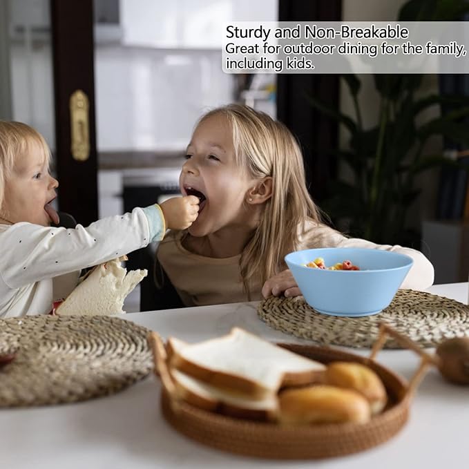 32 Ounce Cereal Bowls, Unbreakable Wheat Straw Fiber Bowl, Lightweight Kitchen Bowls Microwave & Dishwasher Safe BPA Free Bowls, E-Co Friendly Bowls Set for Cereal, Salad,Oatmeal, Soup,Snacks -6 Color